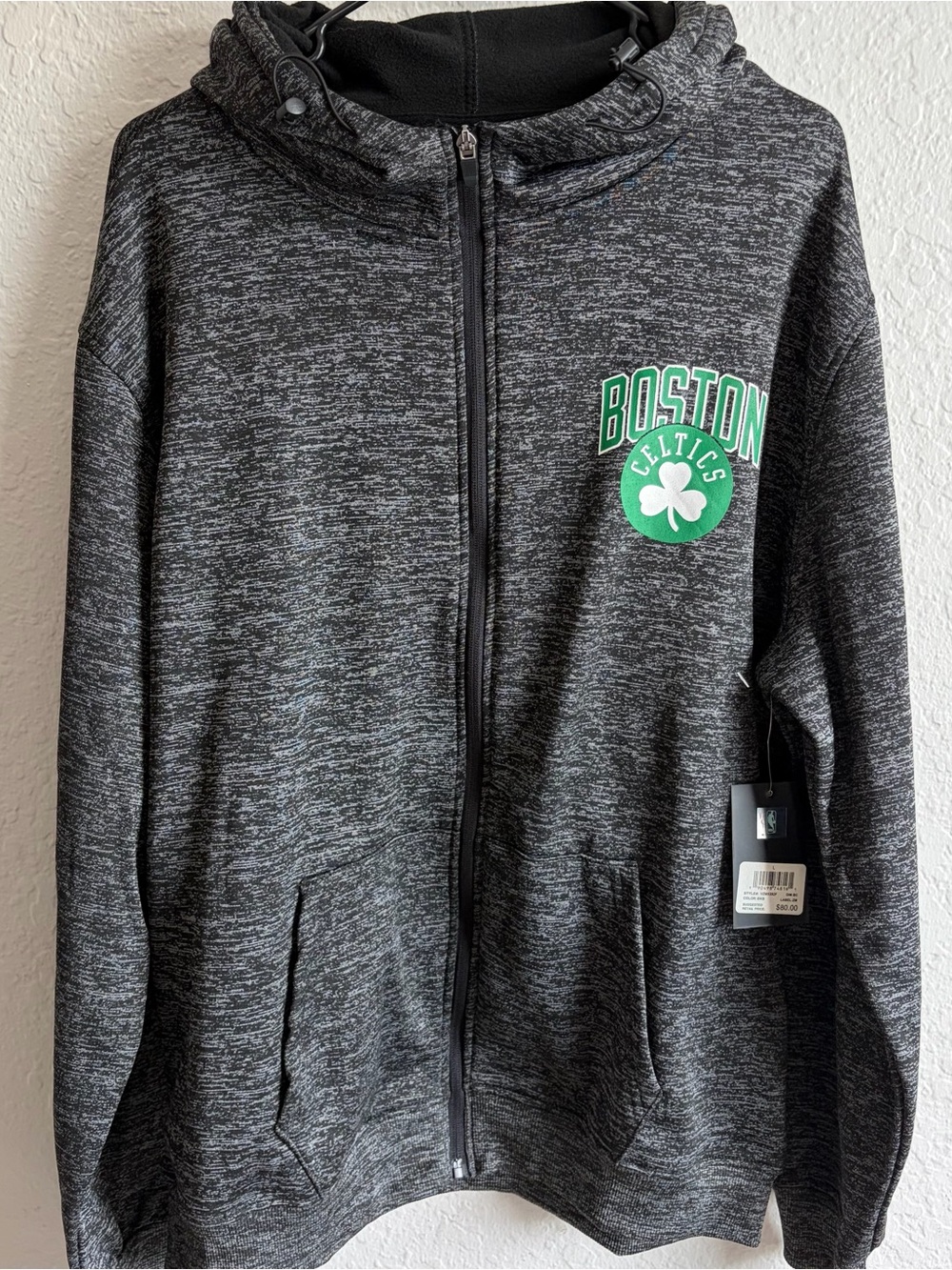 NWT Boston Celtics NBA x Unk Charcoal Full Zip Hooded Jacket - Men’s Large